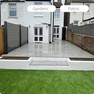 Deco-tiled patio, Brighton